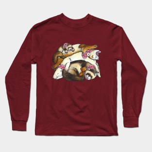 Sleeping pile of ferrets Long Sleeve T-Shirt